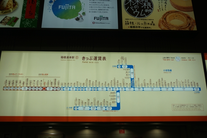 鉄道乗車記録の写真:駅舎・駅施設、様子(3)        「箱根湯本駅きっぷ運賃」
