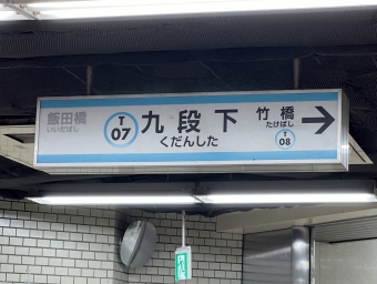 飯田橋駅から九段下駅の乗車記録(乗りつぶし)写真
