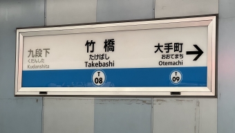 竹橋駅から大手町駅の乗車記録(乗りつぶし)写真