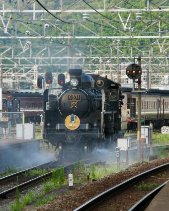 JR西日本 C57形 SLやまぐち号(快速) C57 1 鉄道フォト・写真 by おいさん 新山口駅：2008年08月13日17時ごろ