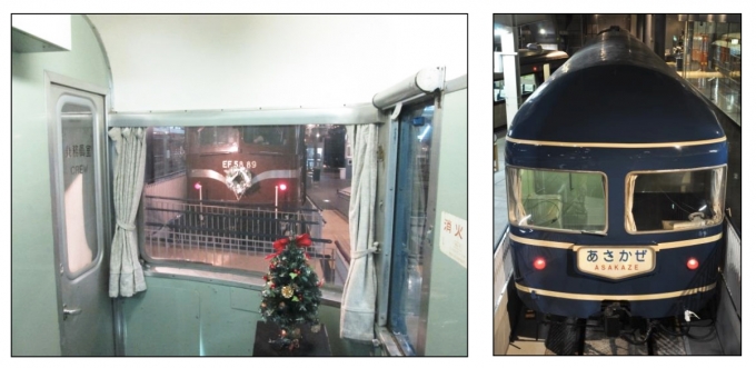 ニュース画像：「ナハネフ22 1」の展望室と車体外観 - 「さいたま市の鉄道博物館、ナハネフ22形の展望室常時公開を開始」