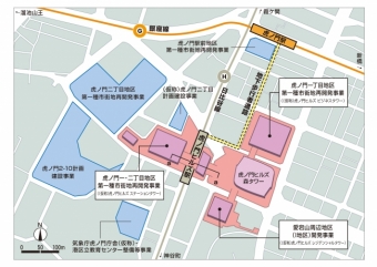 ニュース画像：虎ノ門ヒルズ駅周辺の平面図