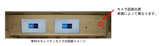 ニュース画像：セキュリティカメラの設置位置 - 「東京メトロ、全車両にセキュリティカメラ設置へ ドア上に取り付け」