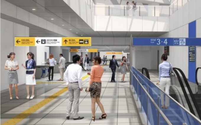 画像：小田急中央口 イメージ - 「下北沢駅、小田急と京王の改札口がついに分離 中央口を新設」