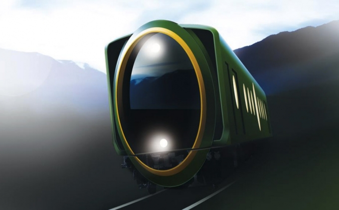 ニュース画像：叡山電鉄に導入される新観光用車両のイメージ - 「叡山電鉄、2018年春に新観光車両を導入 前面に楕円ループ」