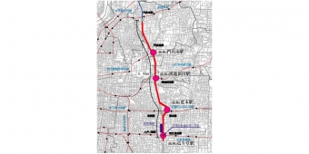 ニュース画像：延伸区間の概要 - 「大阪モノレール、門真市から東大阪市方面に延伸 認可に向け前進」