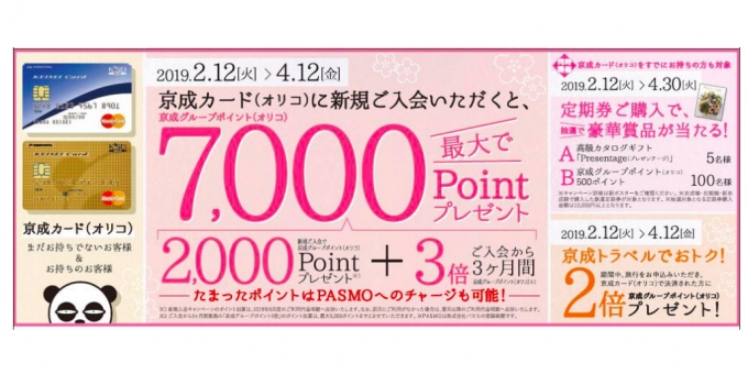 ニュース画像：キャンペーン告知 - 「京成カード、定期券購入でギフトやポイント当たるキャンペーン開催」