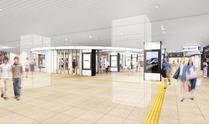 ニュース画像：リニューアル後の京成上野駅、改札外コンコースのイメージ - 「京成、「緑や文化との融合」をテーマに京成上野駅をリニューアル」