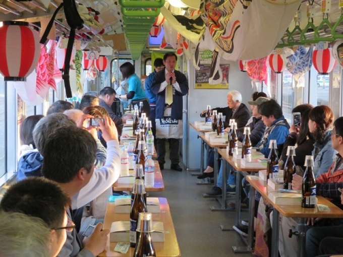 ニュース画像：雪室解禁パーティー列車 - 「純米生酒が飲める「雪室解禁パーティー列車」、由利高原鉄道が運転」