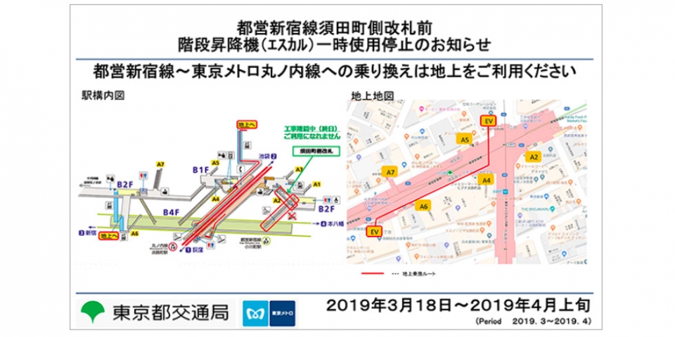 都営新宿線の小川町駅 工事に伴い階段昇降機の運転を停止 Raillab ニュース レイルラボ