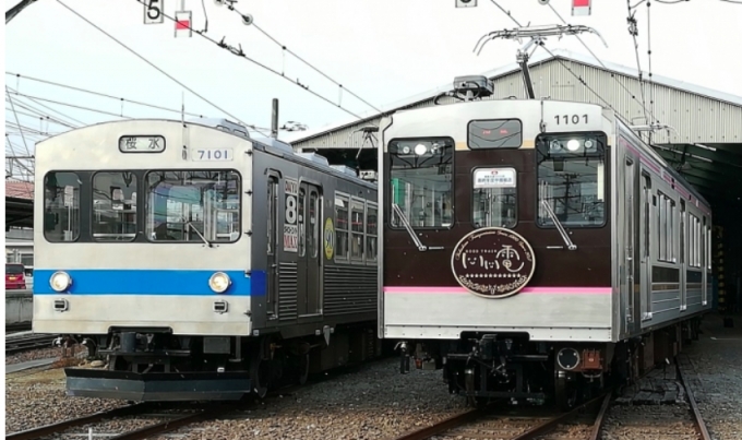画像：7000系と1000系 - 「福島交通、 最後の7000系が引退 ラストランと撮影会を開催」