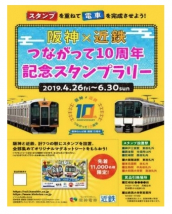 ニュース画像：10周年記念スタンプラリー - 「阪神×近鉄つながって10周年記念スタンプラリー、4月26日開始」