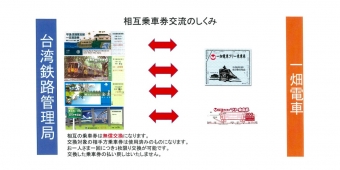 ニュース画像：乗車券交流のイメージ - 「一畑電車と台湾鉄路管理局、乗車券の交流を開始」