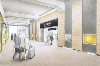 ニュース画像：リニューアル後の出入口、イメージ - 「新鎌ヶ谷駅、利用者に分かりやすく地域に親しまれる駅にリニューアル 」