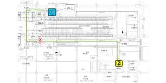 ニュース画像：停止エレベーターと迂回経路の概要 - 「横浜市営地下鉄、センター南駅で工事に伴い改札外エレベーターを停止」