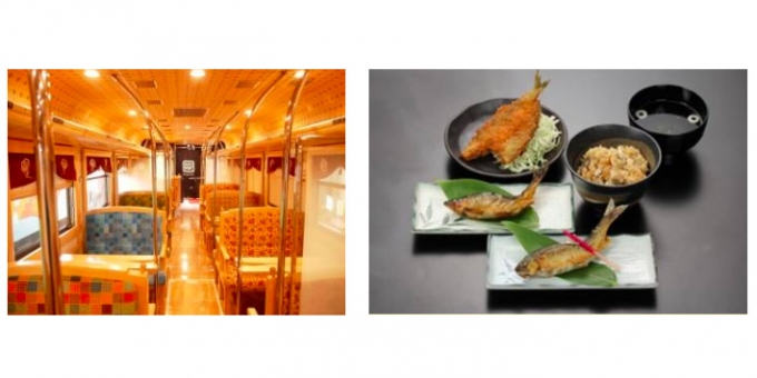 画像：ツアーイメージ - 「長良川鉄道、観光列車「ながら」と天然の郡上鮎の食事ツアーを開催」