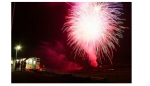 ニュース画像：花火の様子 - 「阿佐海岸鉄道、宍喰祇園祭にあわせ臨時「花火列車」を運行」