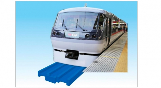 画像：線路の一部を「青く」する装飾のイメージ - 「西武秩父駅が「西武ちちプラレール駅」に 「プラレールの世界」に装飾」