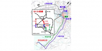 ニュース画像：なにわ筋線の概要 - 「なにわ筋線に鉄道事業許可、大阪都心部を南北に縦貫」