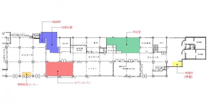 ニュース画像：リニューアル後のイメージ - 「釧路駅、待合室や土産店を移転拡張」