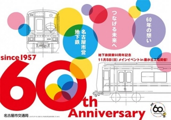画像：地下鉄開業60周年記念事業イメージ - 「名古屋市、11月に藤が丘工場で地下鉄60周年イベント 運転体験などの参加者募集」