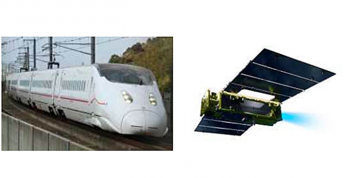 画像：新幹線と人工衛星の「つばめ」 - 「新幹線「つばめ」を人工衛星「つばめ」が撮影 JRとJAXAがコラボ」