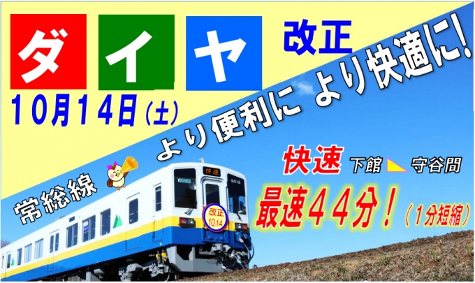 ニュース画像：関東鉄道 ダイヤ改正 - 「関東鉄道、10月14日にダイヤ改正 常総線で快速の速達化、竜ヶ崎線でJR接続改善」
