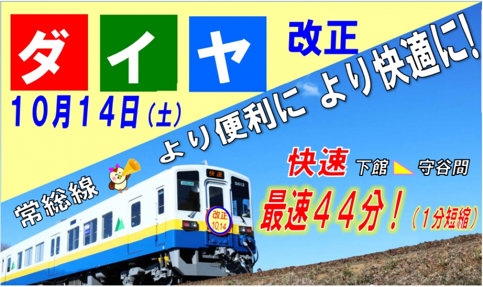 関東鉄道、10月14日にダイヤ改正 常総線で快速の速達化、竜ヶ崎線でJR