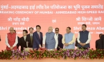 ニュース画像：起工式に出席する安倍首相とモディ首相 - 「安倍首相、インド高速鉄道の起工式に出席 モディ首相に事業の全面支援を表明」