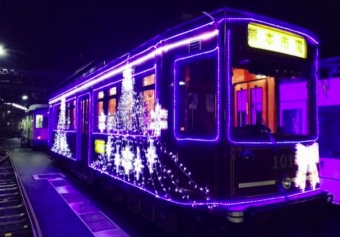 ニュース画像：イルミネーション電車 - 「熊本市電、1月末までイルミネーション電車を運行 」