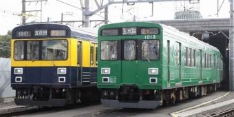 ニュース画像：「緑の電車」ラッピング列車 - 「東急池上線と多摩川線、「緑の電車」ラッピング列車を運行開始」