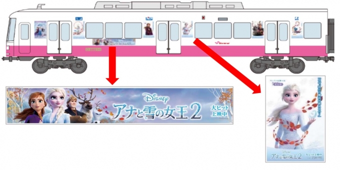 ニュース画像：ラッピング電車 イメージ - 「新京成、「アナと雪の女王2」ラッピング電車を運行」