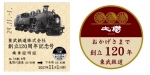 ニュース画像：特製記念乗車証(左)と掲出されるヘッドマーク(右) - 「東武鉄道、11月1日で創立120周年 SL大樹で記念号を運転へ」