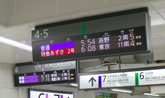 ニュース画像：松本駅の512色LED発車標 - 「JR東、松本駅の512色LED発車標がグッドデザイン賞を受賞 情報伝達の品質を評価」