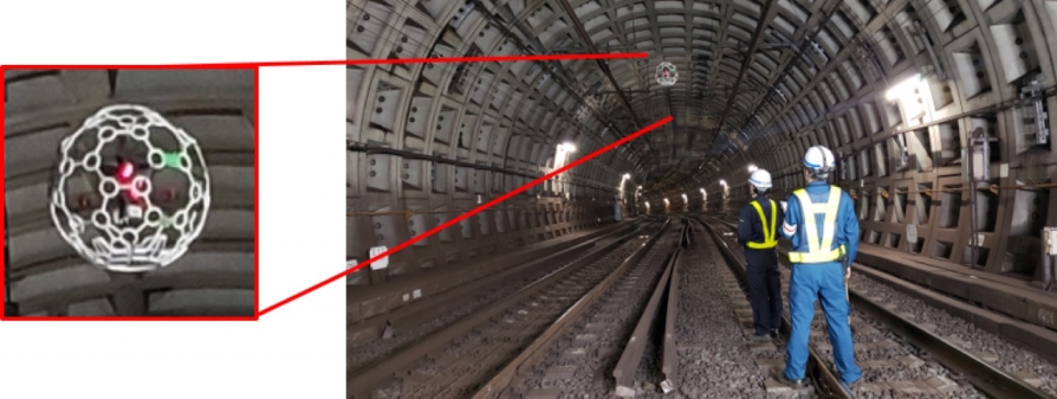 ニュース画像：検査イメージ - 「東京メトロ、地下鉄トンネル検査でドローン運用 自律飛行型の開発も着手」