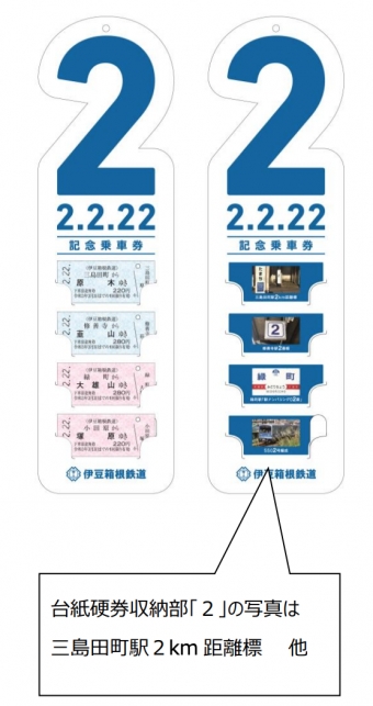 ニュース画像：2並び乗車券 セットイメージ - 「伊豆箱根鉄道、「令和2年2月22日記念乗車券セット」発売」
