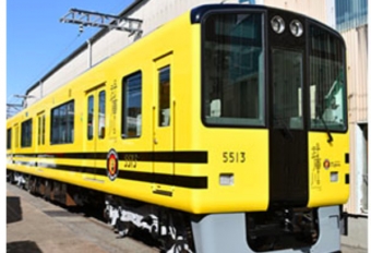 画像：「阪神タイガース」デザインの車両 - 「阪神武庫川線、「阪神タイガース」デザインの車両を5月末から運行へ」