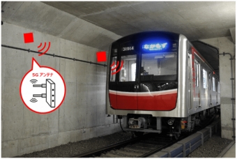 画像：5G共用アンテナ設置イメージ - 「大阪メトロと住友商事、トンネル内5G基地局シェアリングの実証実験」