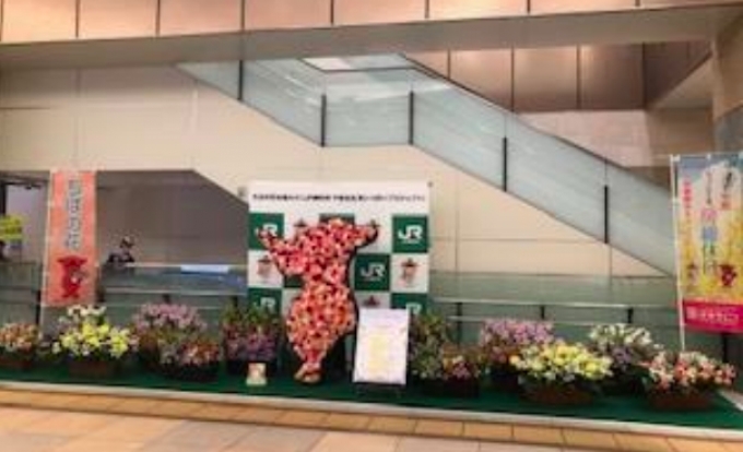 Jr千葉駅 チーバくんの花装飾設置 新型コロナで減少の花き消費を応援 Raillab ニュース レイルラボ