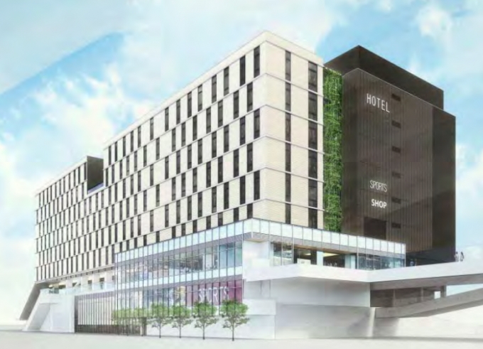 画像：鶴屋町棟 外観イメージ - 「横浜駅西口開発ビル、鶴屋町棟の計画を変更し商業施設やホテルが入居へ 来春から着工」