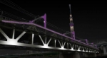 ニュース画像：東京スカイツリーのライティングとの コラボレーションイメージ - 「東武鉄道、2018年4月から隅田川橋梁をライトアップ スカイツリーとコラボ光色」