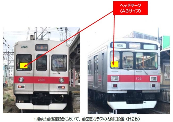 ニュース画像：ヘッドマークの掲出場所 - 「伊賀鉄道、「オリジナルヘッドマーク掲出サービス」スタート」