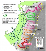 ニュース画像：防災科研「S‐net」とJR東日本の早期検知地震計の配備状況 - 「JR東日本、日本海溝の海底地震観測データを新幹線の地震検知システムに導入へ」