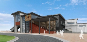 ニュース画像：桑名駅新駅舎 完成イメージ - 「桑名駅の新駅舎、8月30日から供用開始」