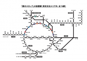 ニュース画像：「駅のスタンプ」ラリー実施駅 - 「JR東、東京支社エリアで駅のスタンプをリニューアル 記念ラリー開催」