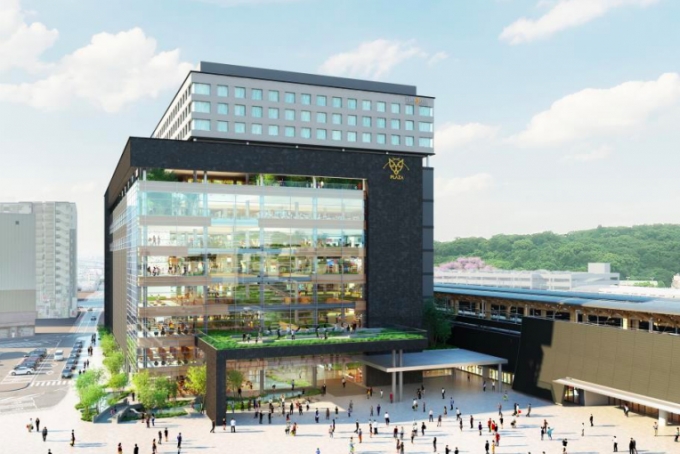 画像：熊本駅ビル外観イメージ - 「JR九州、熊本駅ビル開発概要を公表 地上12階、地下1階建てに商業施設やホテル入居」