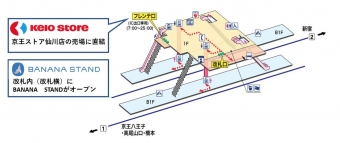 ニュース画像：仙川駅構内マップ