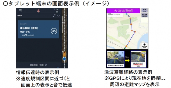 画像：「CAST」画面表示のイメージ - 「JR東海、11月28日から在来線運転士用タブレット端末「CAST」を使用開始 」