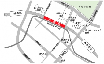 ニュース画像：「日比谷OKUROJI」所在地 - 「有楽町～新橋駅間高架下の「日比谷OKUROJI」、9月10日開業」