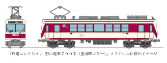ニュース画像：鉄道コレクション 叡山電車700系(登場時カラ) オリジナル仕様のイメージ